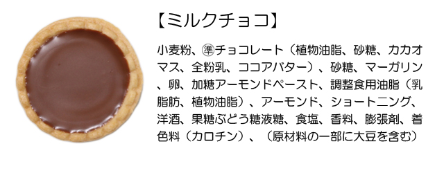 プチガトー（ミルクチョコ）原材料